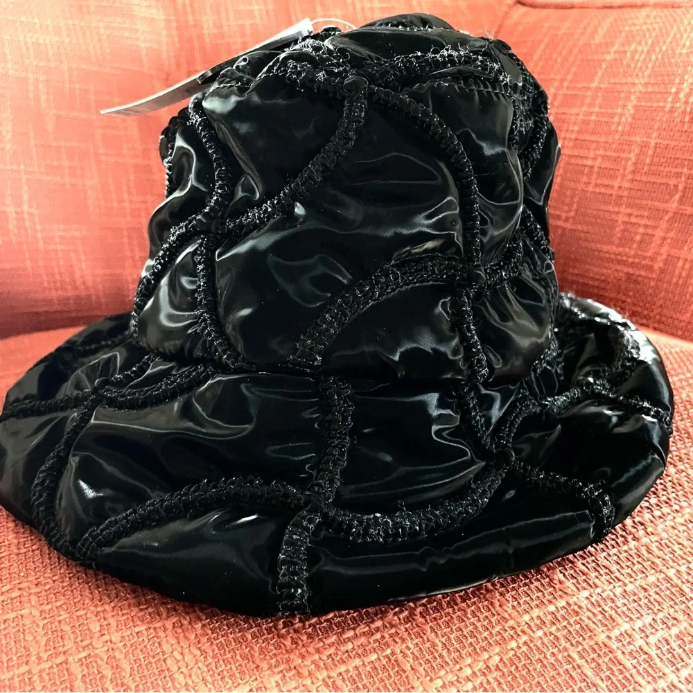 Anthropologie Lucky Zone Quilted Bucket Hat In Black NWT